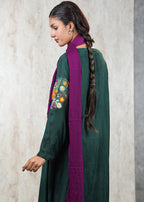 Forest Green Embroidered Abaya